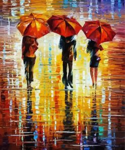 Walk Under Umbrellas Art Paint By Numbers