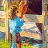 Western Little Girl And Horse Paint By Numbers