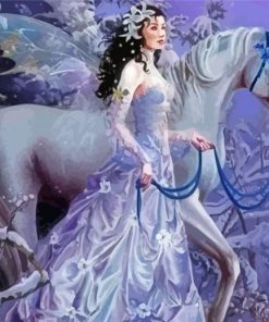 Winter Horse And Fairy Paint By Numbers