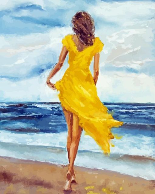 Woman In Yellow Dress Paint By Numbers