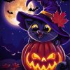 Adorable Halloween Cats Paint By Numbers