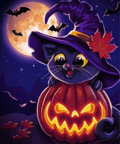 Adorable Halloween Cats Paint By Numbers