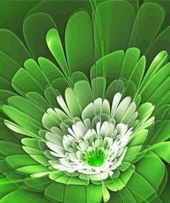 Aesthetic Green Flower Paint By Numbers