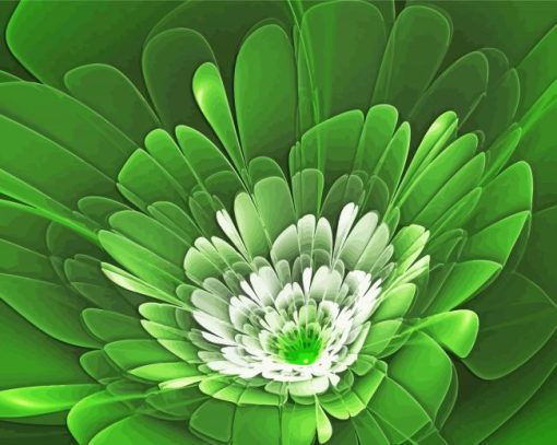 Aesthetic Green Flower Paint By Numbers