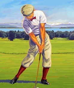 Aesthetic Hickory Golf Player Paint By Numbers