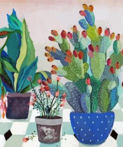 Aesthetic Houseplant Art Paint By Numbers