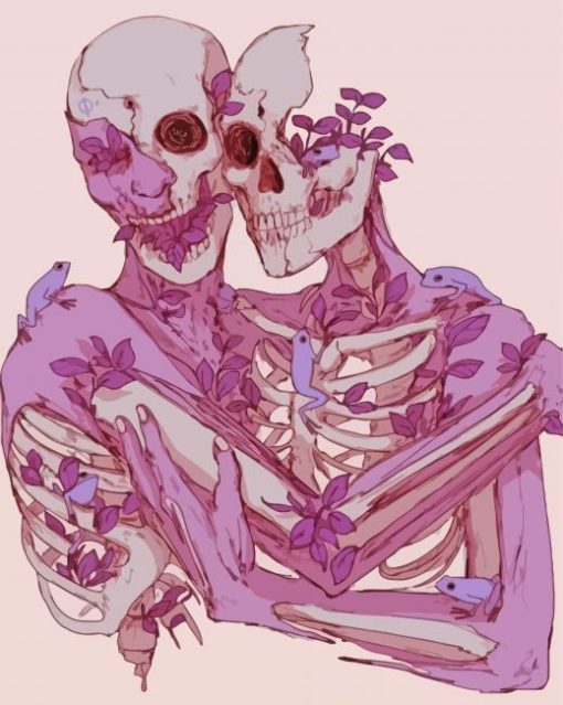 Aesthetic Romance Skull Paint By Numbers