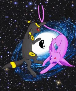 Aesthetic Umbreon And Espeon Paint By Numbers