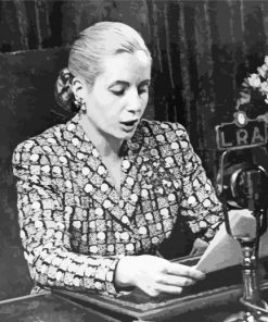 Black And White Eva Peron Paint By Numbers