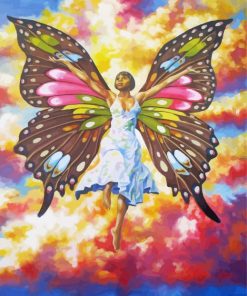 Black Woman With Butterfly Wings Paint By Numbers