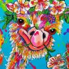 Cheerful Ostrich And Flowers Paint By Numbers