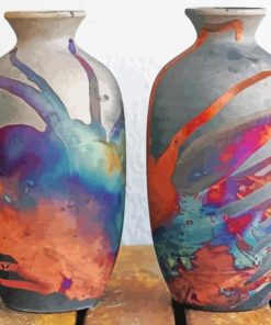 Colorful Handmade Pottery Vases Paint By Numbers