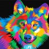 Colorful Wolf Pop Art Paint By Numbers