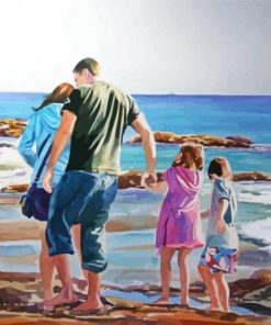 Cute Family Beach Art Paint By Numbers