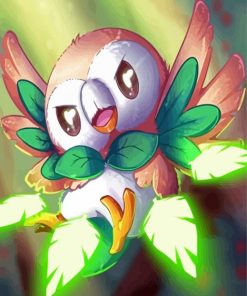 Cute Rowlet Anime Paint By Numbers