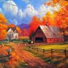 Farm House In The Fall Art Paint By Numbers