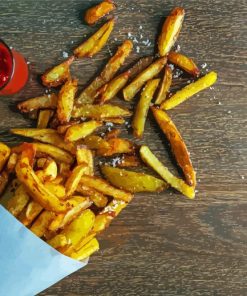 French Fries In Paper Bag With Sauce Paint By Numbers