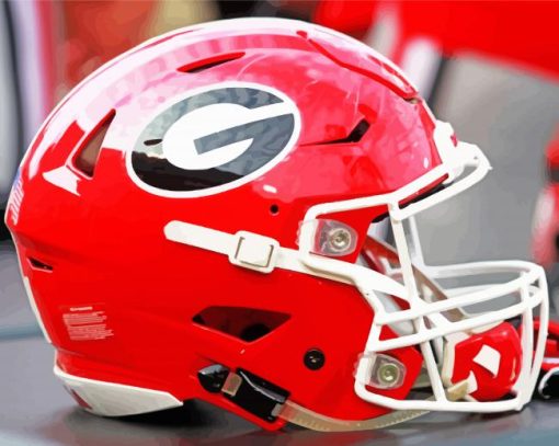 Georgia Bulldogs Helmet Paint By Numbers