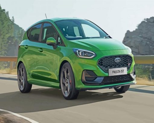 Green Fiesta ST Car Paint By Numbers