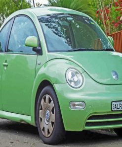 Green Volkswagen Bug Paint By Numbers