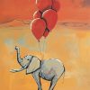 Grey Elephant And Balloons Art Paint By Numbers