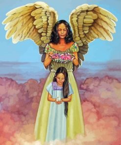 Guardian Black Angel And Daughter Paint By Numbers