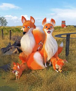 Happy Fox Family Art Paint By Numbers