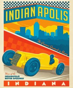 Indianapolis Travel Poster Paint By Numbers