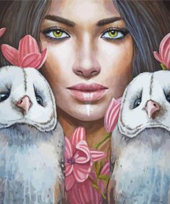 Lady And Owl By Sophie Wilkins Paint By Numbers