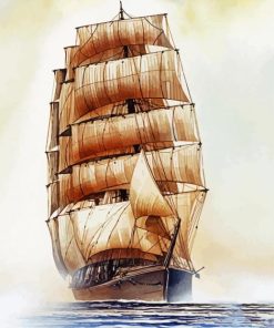 Old American Tall Ships Paint By Numbers