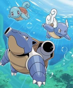 Pokemon Squirtle Evolution Underwater Paint By Numbers