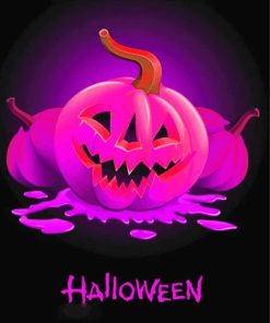 Purple Halloween Pumpkins Paint By Numbers