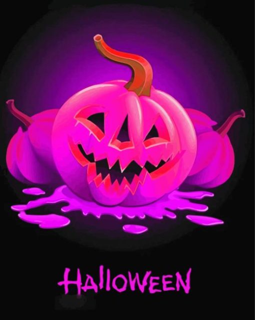 Purple Halloween Pumpkins Paint By Numbers