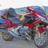 Red And Black Honda Gold Wing Motorcycle Paint By Numbers