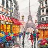 Romantic Evening Walk Paris Paint By Numbers