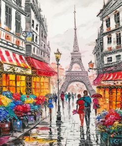 Romantic Evening Walk Paris Paint By Numbers