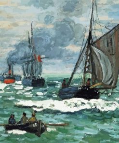 Seascape Ship Lighthouse Claude Monet Paint By Numbers