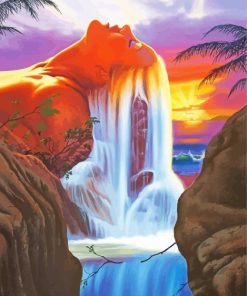 Woman Waterfall Jim Warren Paint By Numbers