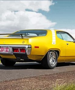 Yellow 1971 Road Runner Car Paint By Numbers