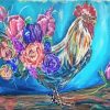 Abstract Rooster Flowers Paint By Numbers