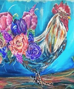 Abstract Rooster Flowers Paint By Numbers