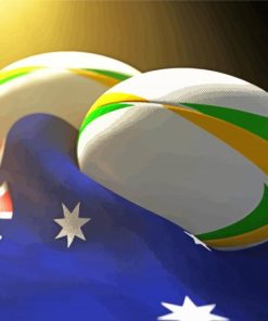 Aust Rugby Balls Paint By Numbers