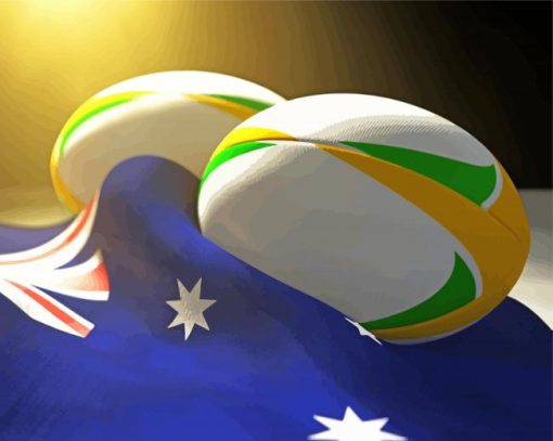 Aust Rugby Balls Paint By Numbers