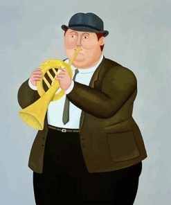 Fat Horn Player Paint By Numbers