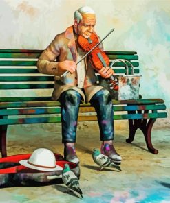 Old Violinist Man Paint By Numbers