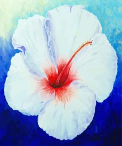 White Hibiscus Art Paint By Numbers