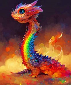 Cute Rainbow Dragon Paint By Numbers