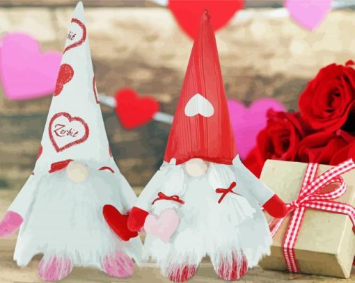 Dolls Gnomes Valentine Paint By Numbers