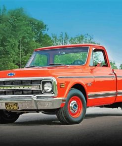 Red Classic Chevy Truck Car Paint By Numbers