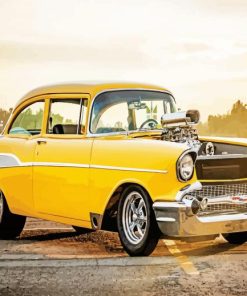 Yellow 1957 Chevy Paint By Numbers